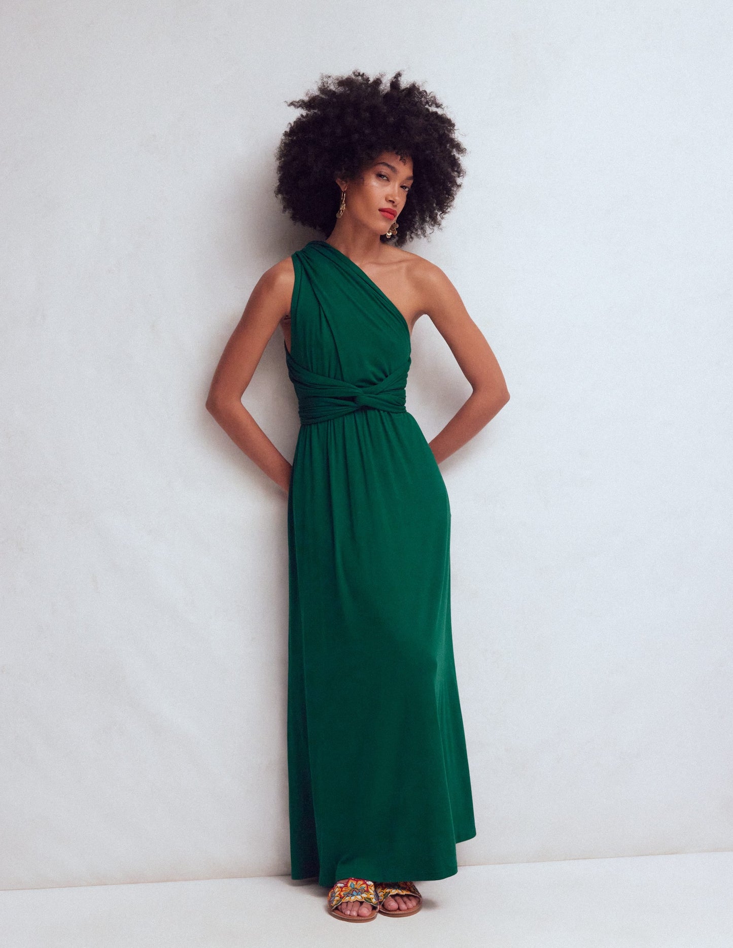 Multiway Jersey Maxi Dress-Emerald Night
