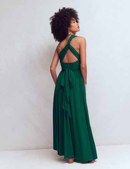 Multiway Jersey Maxi Dress-Emerald Night
