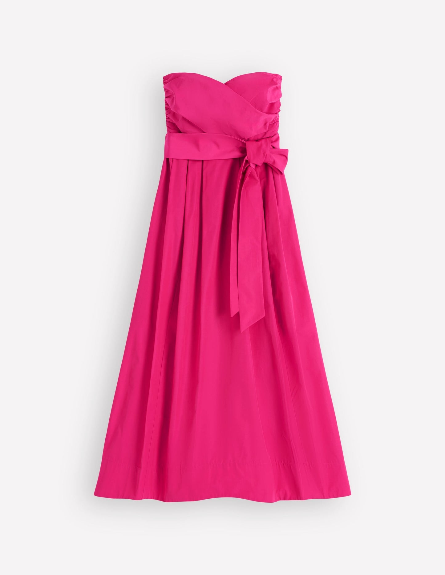 Strapless Taffeta Dress-Bright Pink
