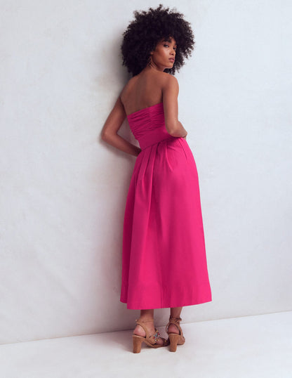 Strapless Taffeta Dress-Bright Pink