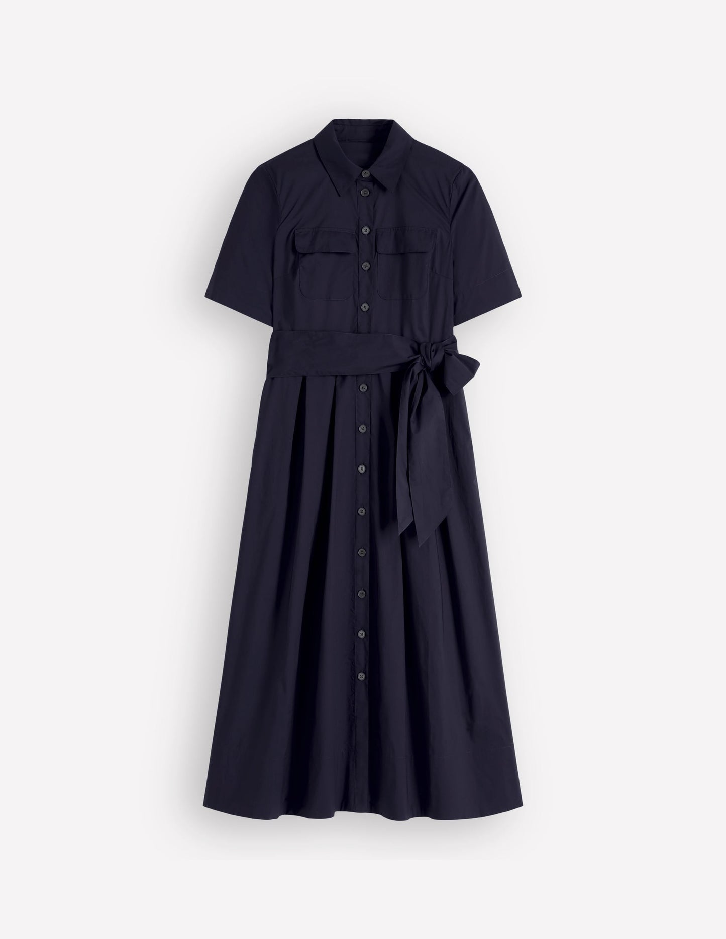 Zoe Short Sleeve Shirt Dress-Navy