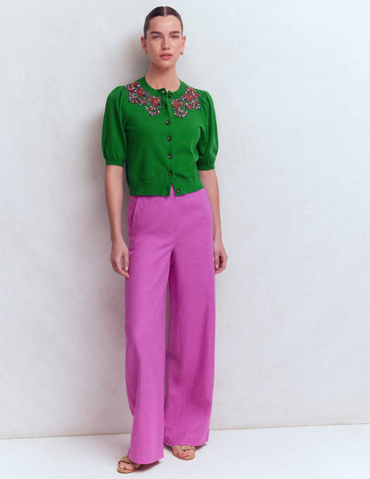 Nadia Embellished Cardigan-Green