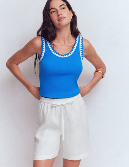 Islington Linen Shorts-White