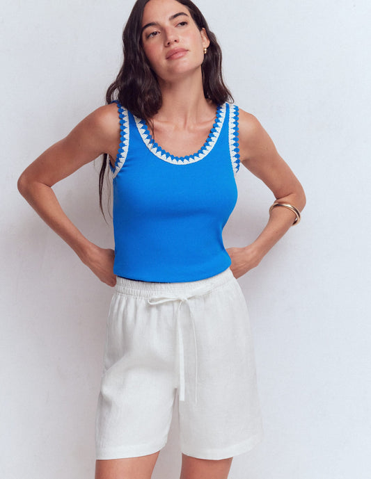 Islington Linen Shorts-White