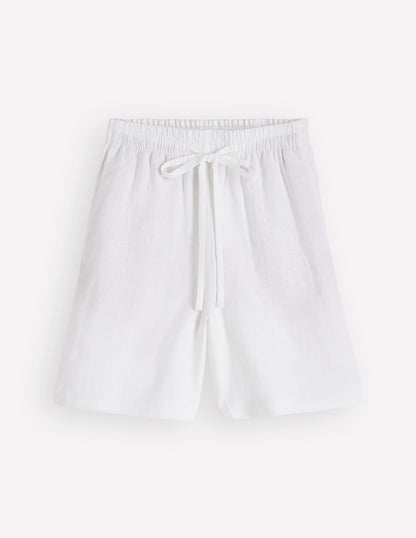 Islington Linen Shorts-White