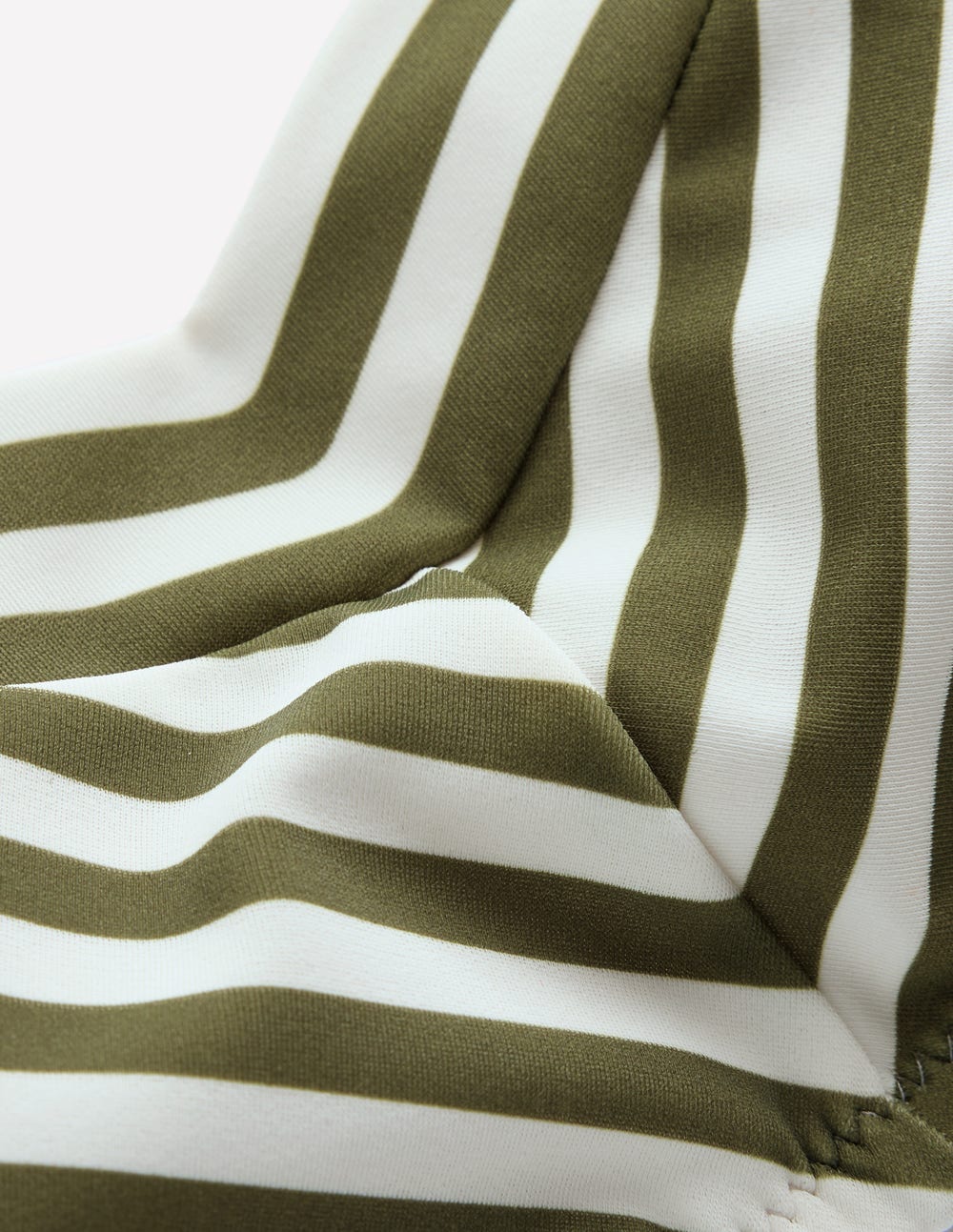 Clean Sweetheart Bikini Top-Olive, Ivory Stripe