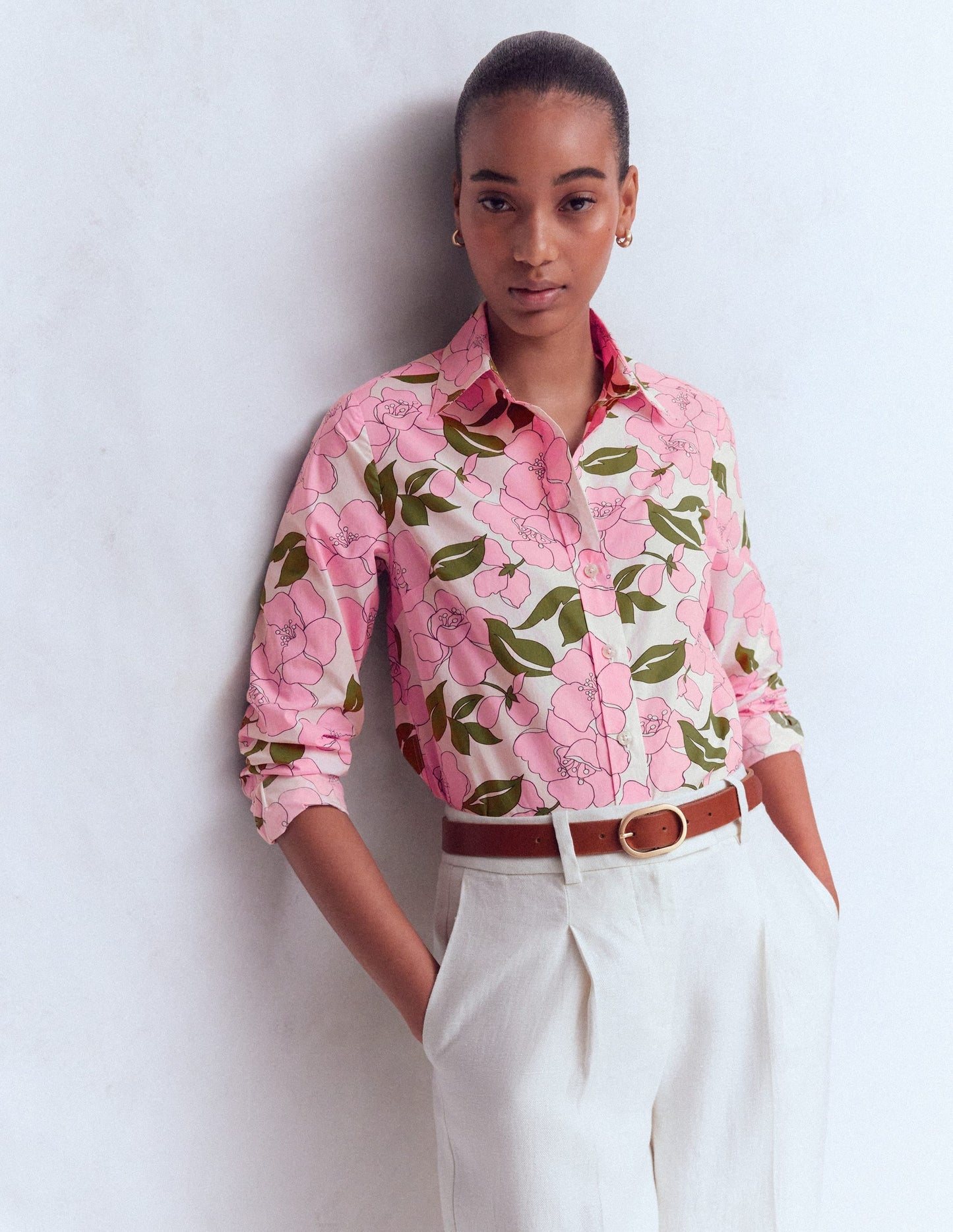 Sienna Cotton Shirt-Blossom Pink, Radiant Bloom