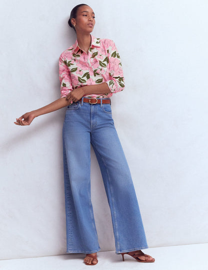 Sienna Cotton Shirt-Blossom Pink, Radiant Bloom