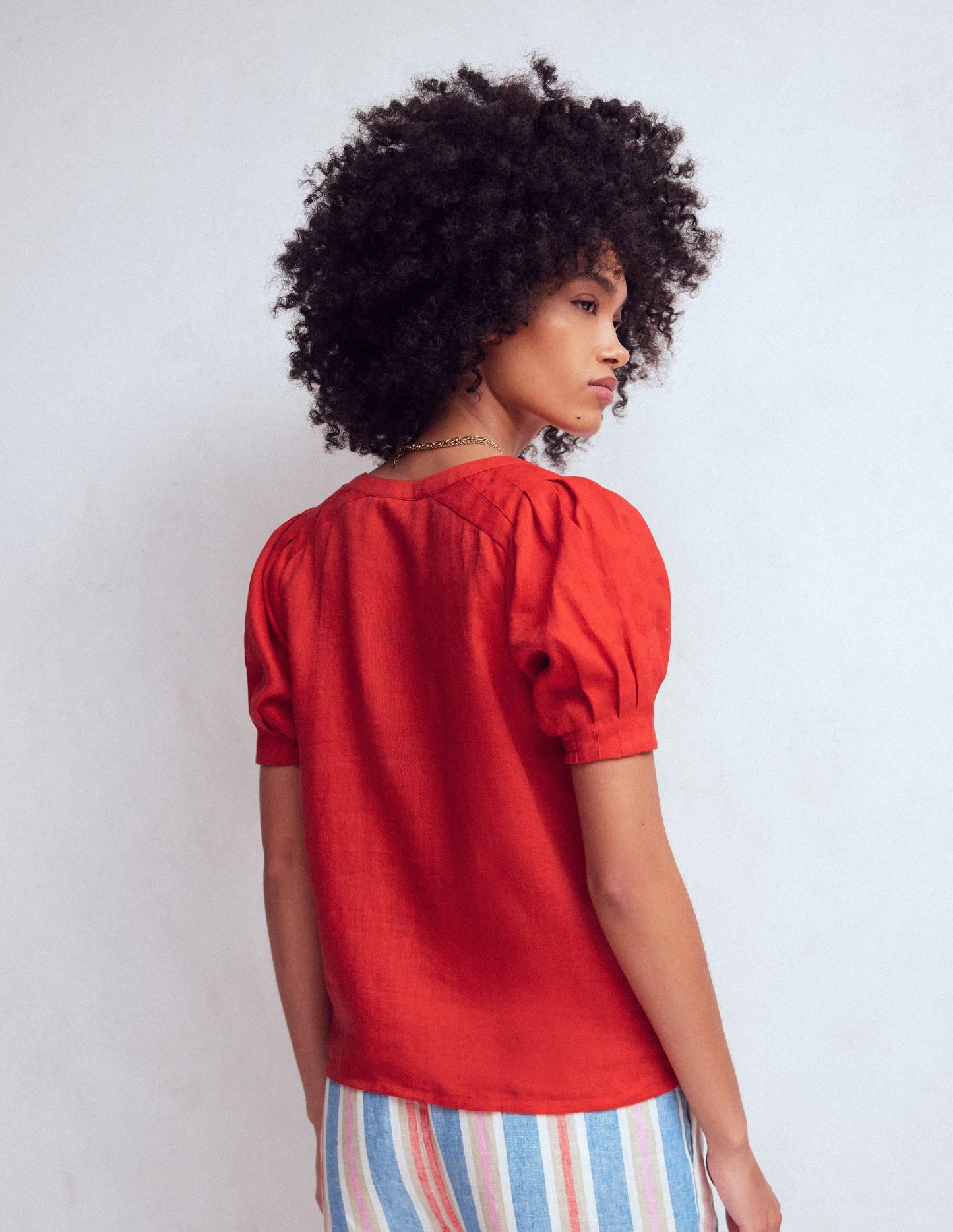 Rae Linen Top-Blood Orange