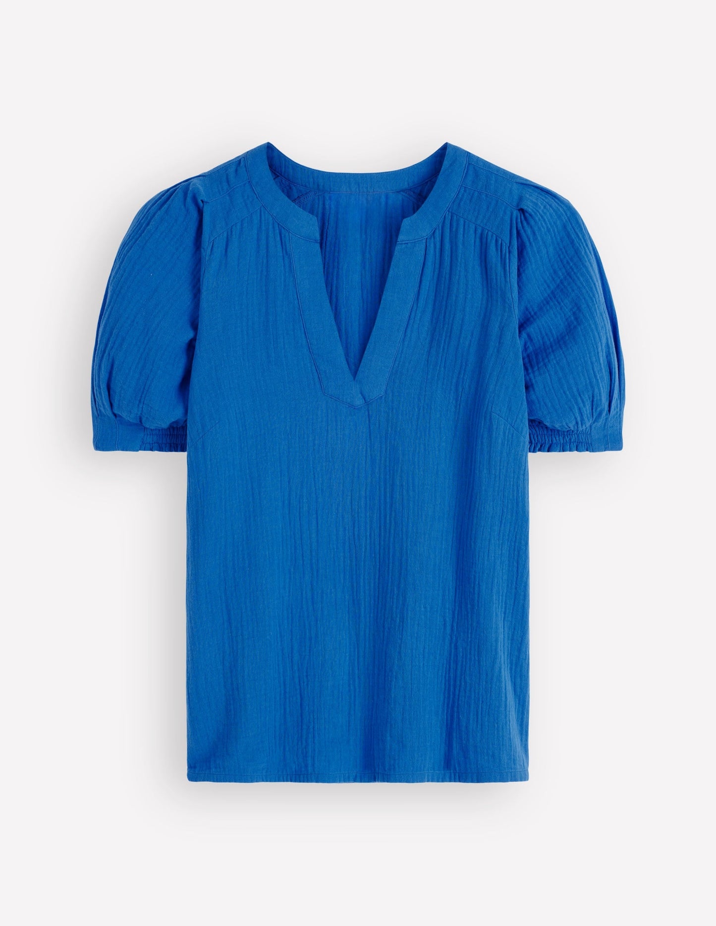 Rae Double Cloth Top-Bright Cobalt