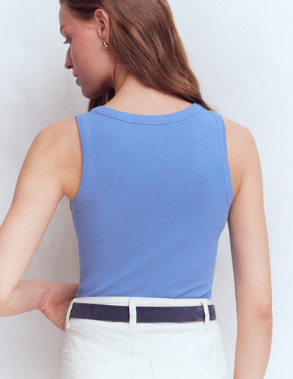 Ribbed Racer Vest-Cabin Blue