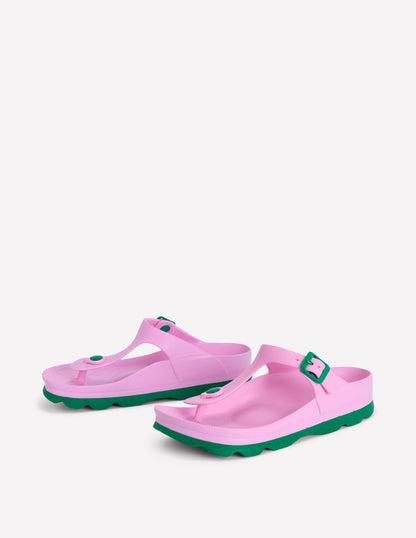 Lyla Toe Post Sandals-Pink/Green