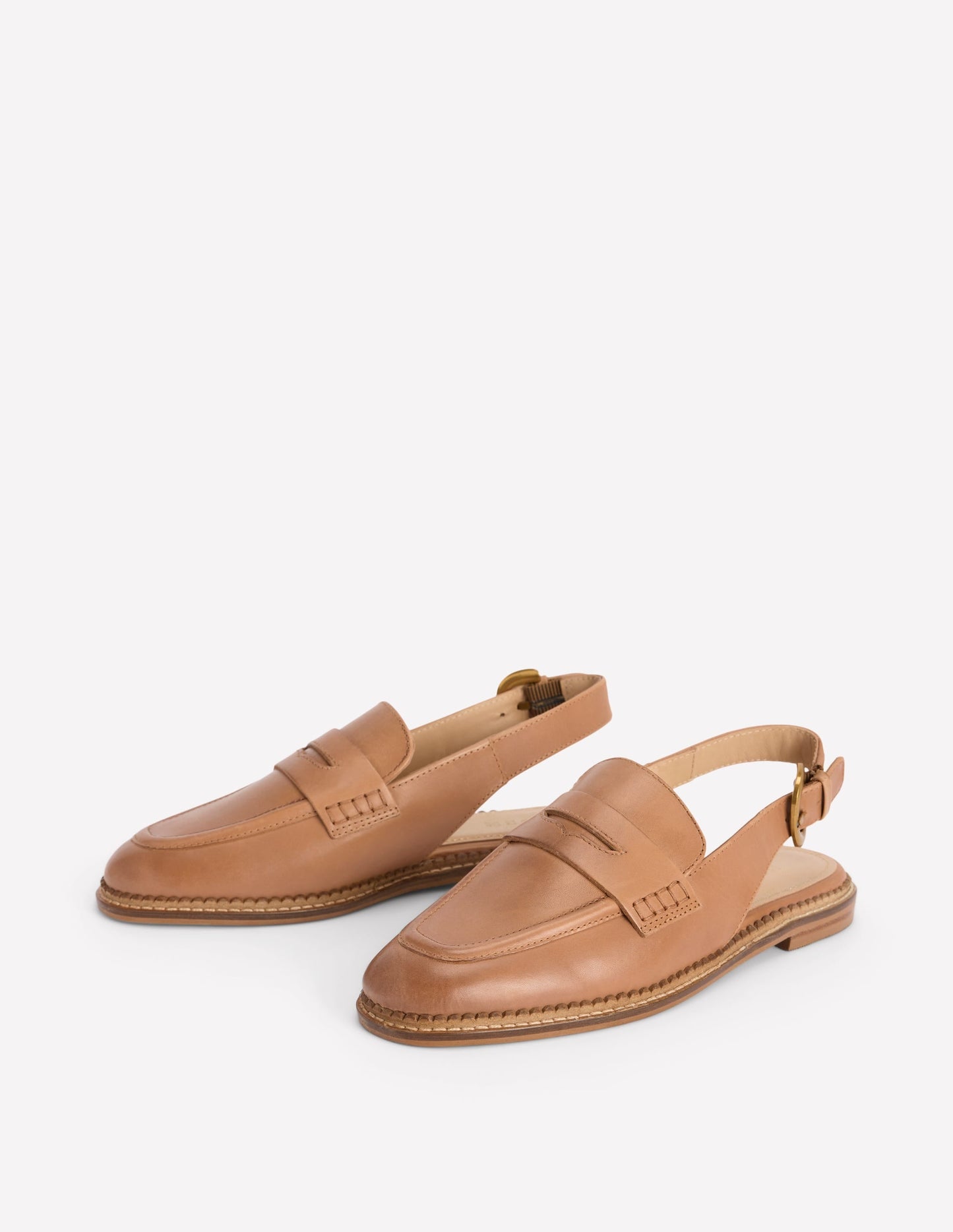 Nya Slingback Penny Loafers-Tan