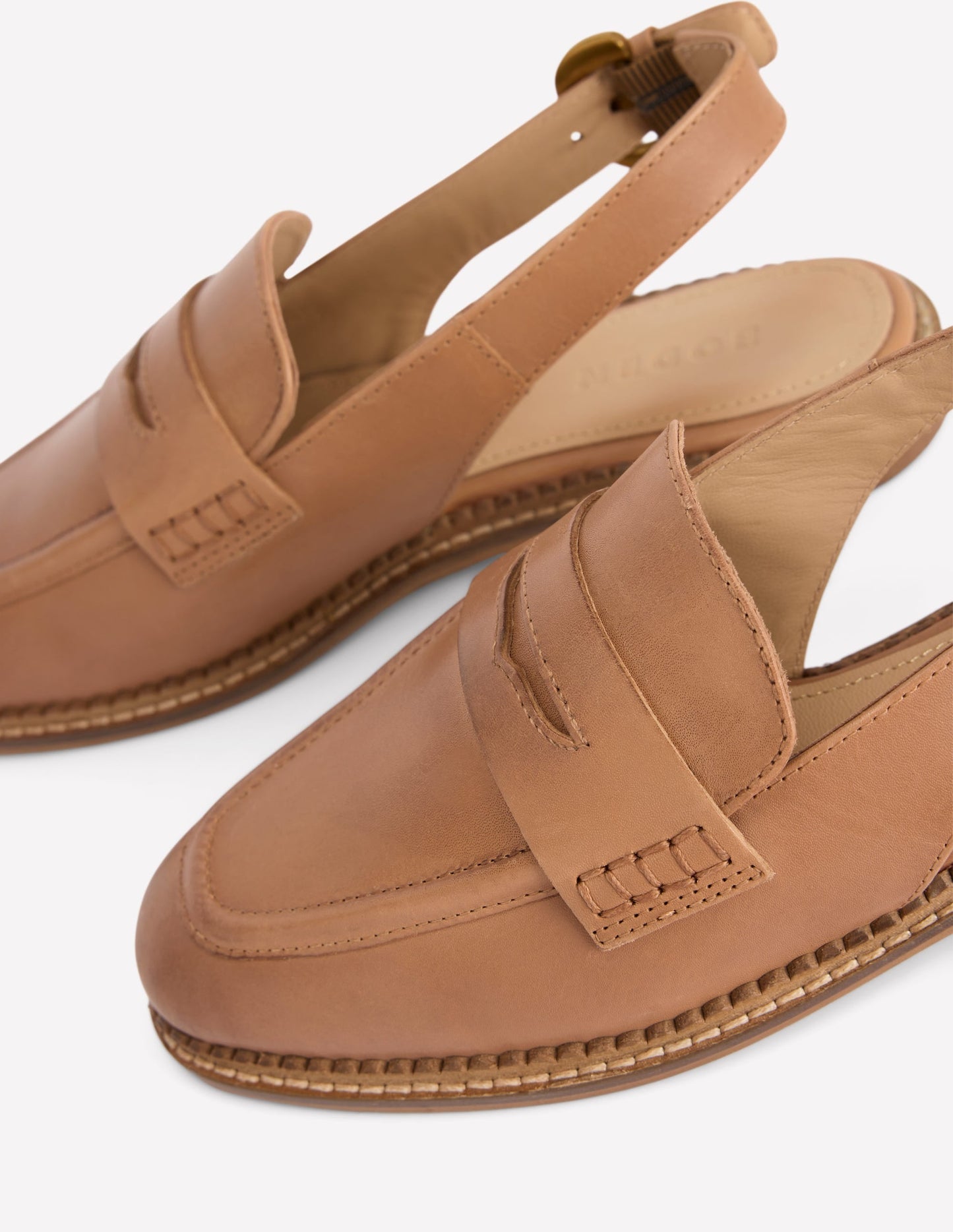 Nya Slingback Penny Loafers-Tan