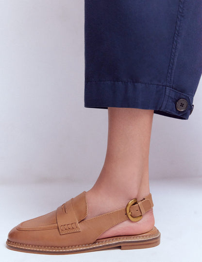 Nya Slingback Penny Loafers-Tan