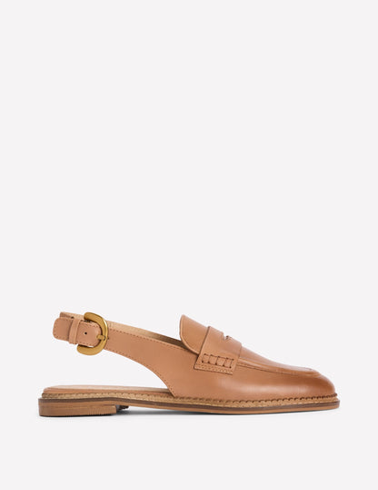 Nya Slingback Penny Loafers-Tan