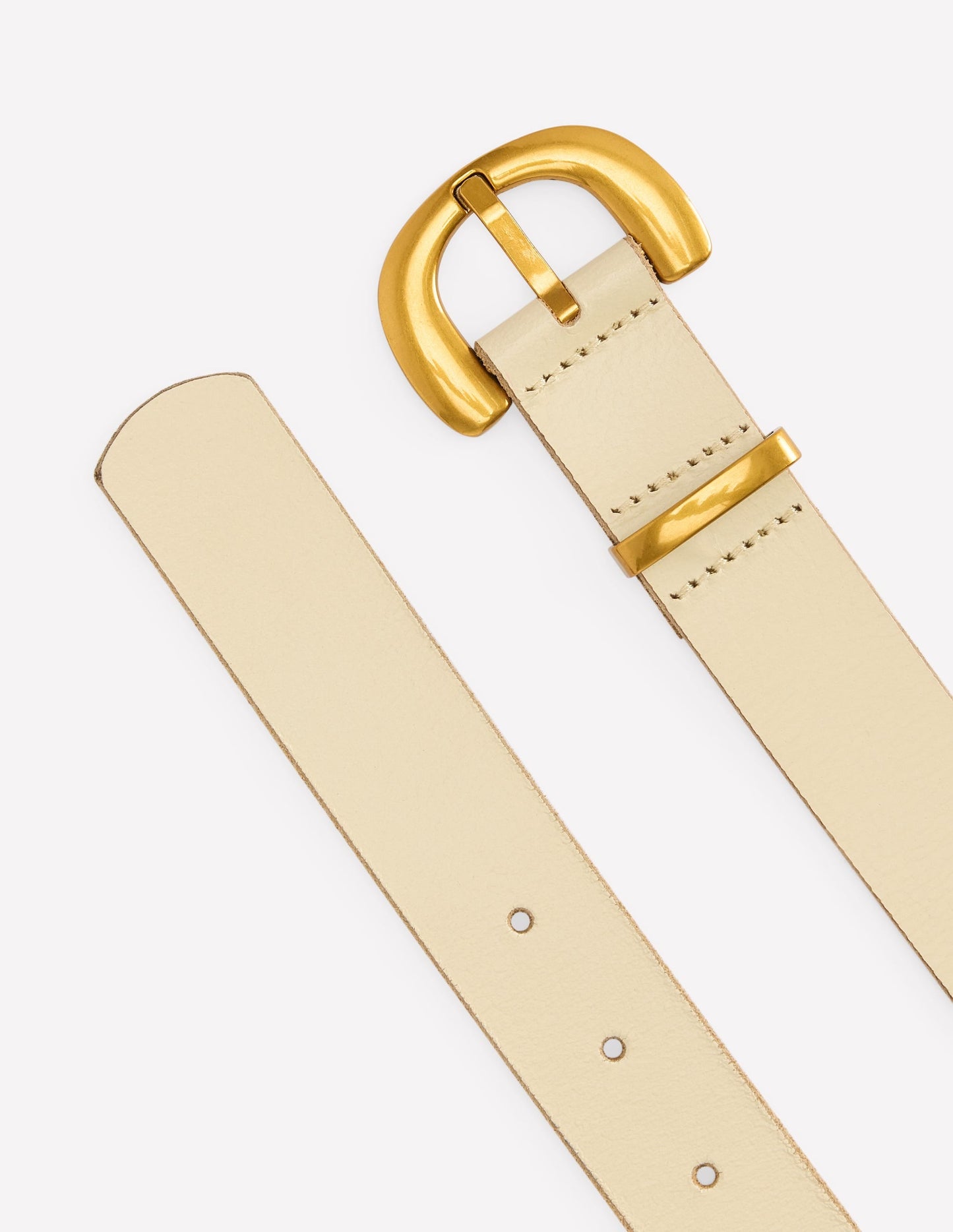 Chunky Buckle Belt-Ecru