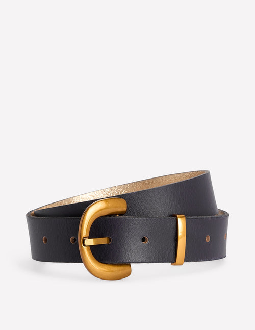 Chunky Buckle Belt-Navy