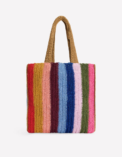 Shopper Tote-Multi Stripe