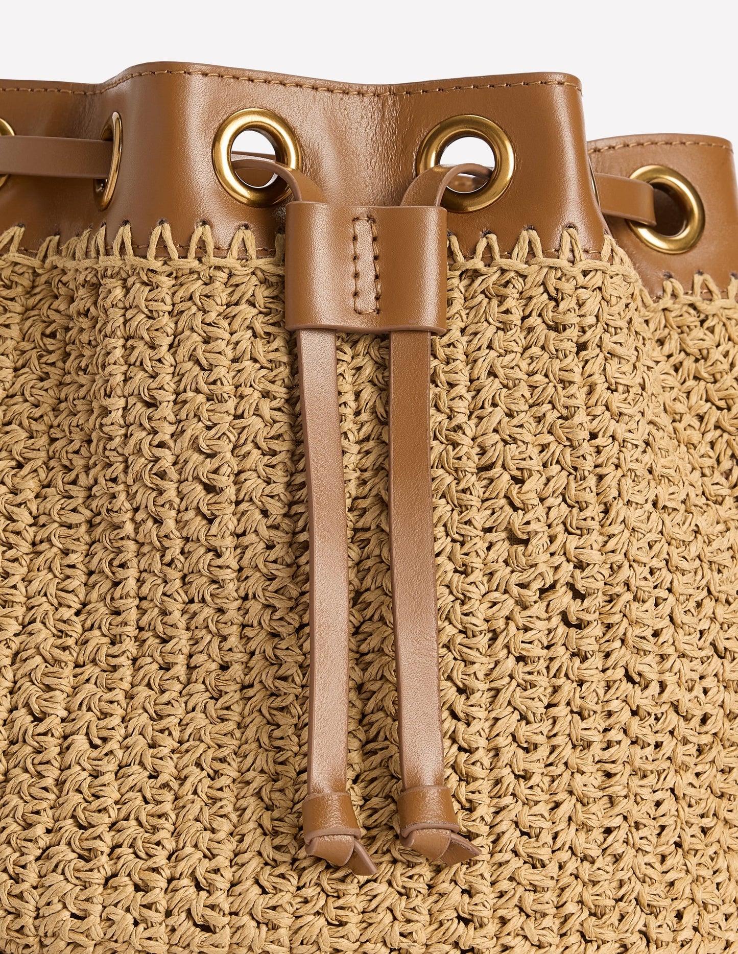 Mini Straw Bucket Bag-Natural Raffia