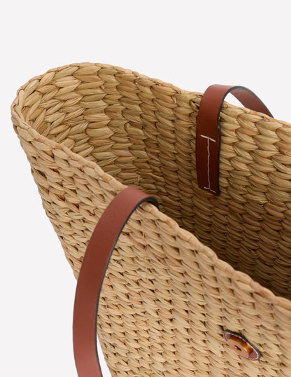 Buckle Tote-Natural Raffia