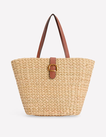 Buckle Tote-Natural Raffia