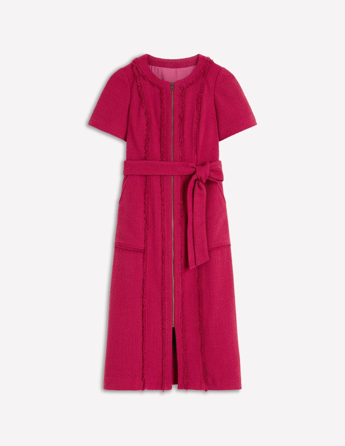 Ruth Zip Texture Dress-Berry