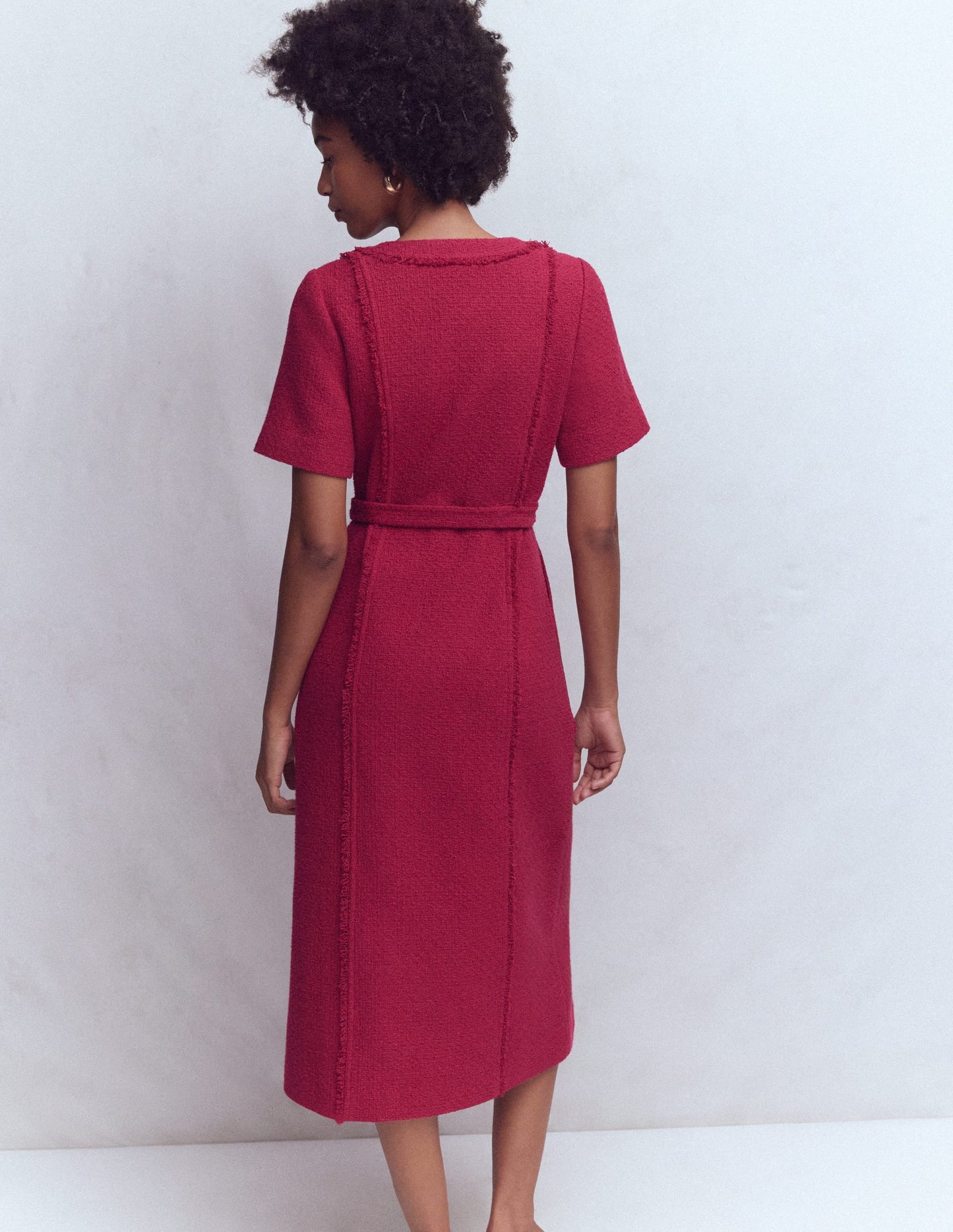 Ruth Zip Texture Dress-Berry