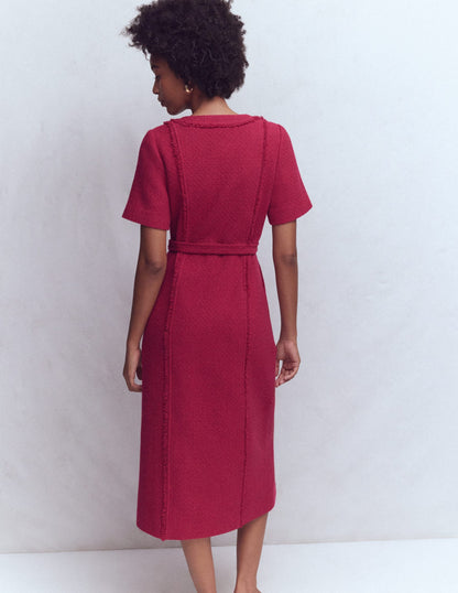 Ruth Zip Texture Dress-Berry