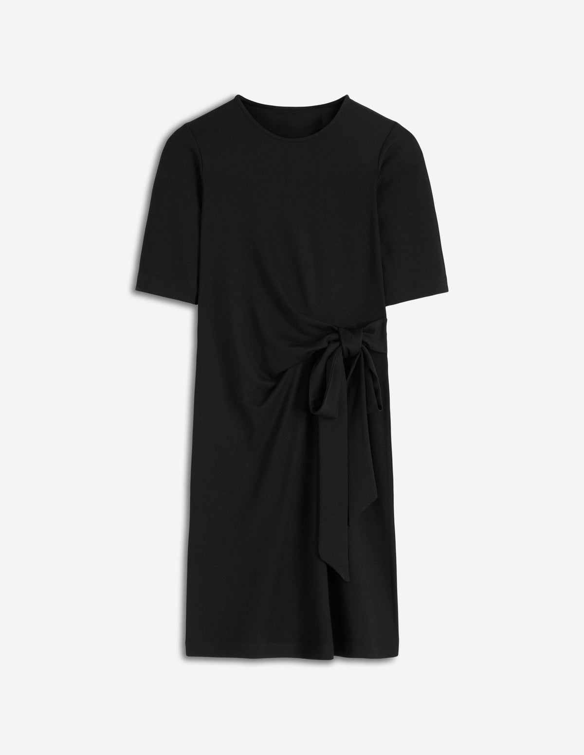 Zinnia Tie Jersey Short Dress-Black