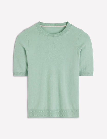 Eva Cashmere T-Shirt-Celadon Blue