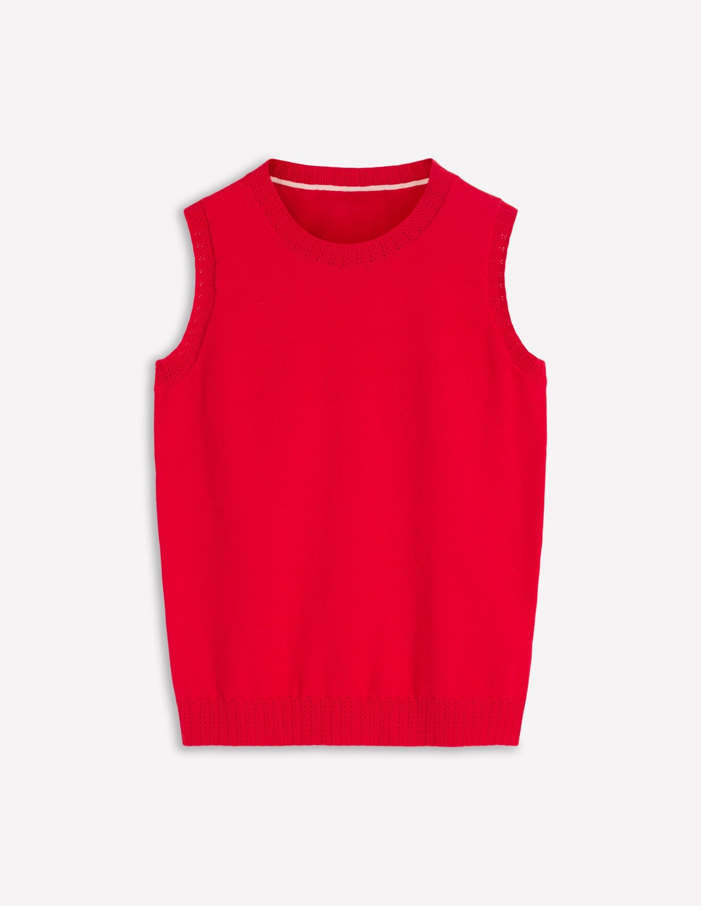Emilia Cotton Crew Neck Vest-Merida Red