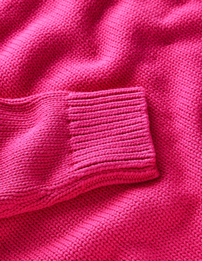 Lucy Oversized Cotton Jumper-Pink Peony