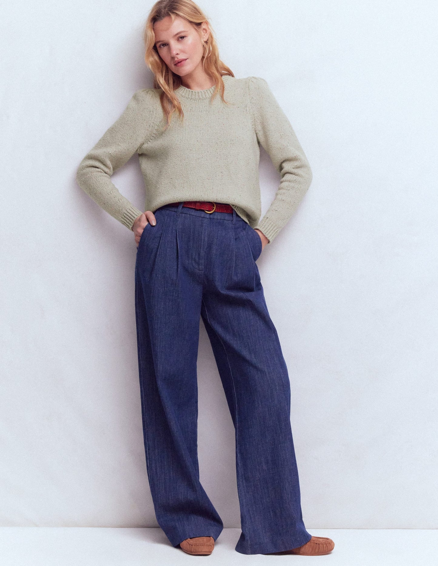 Davina Puff Sleeve Sweater-Ivory, Nep