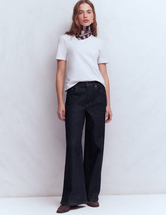 High Rise Wide Leg Jeans-Indigo Rinse