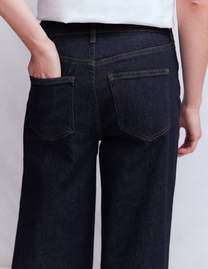 High Rise Wide Leg Jeans-Indigo Rinse