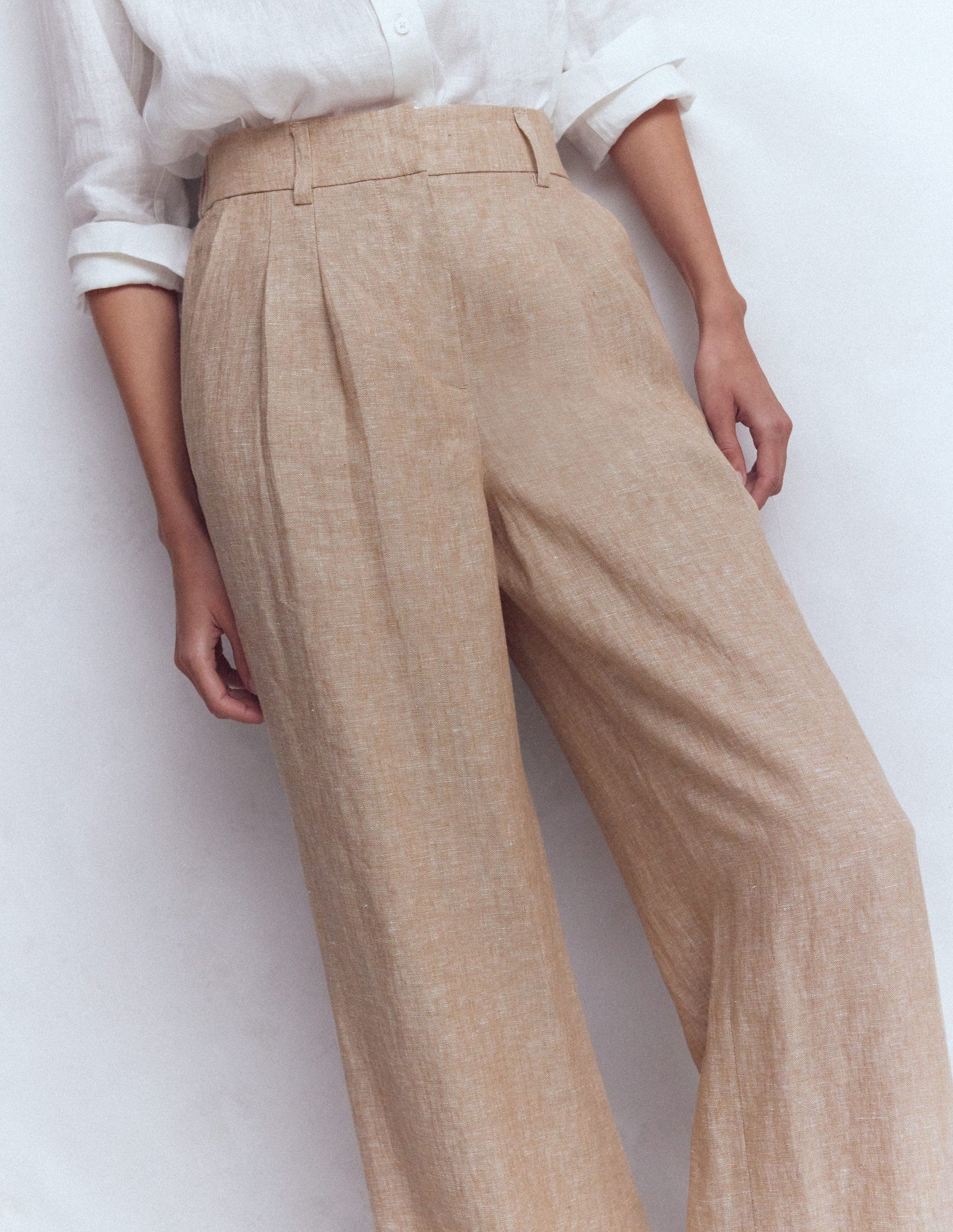 Kensington Linen Pants-Cappuccino Chambray