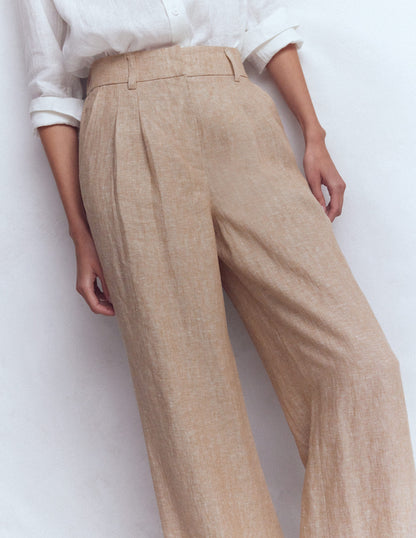 Kensington Linen Pants-Cappuccino Chambray