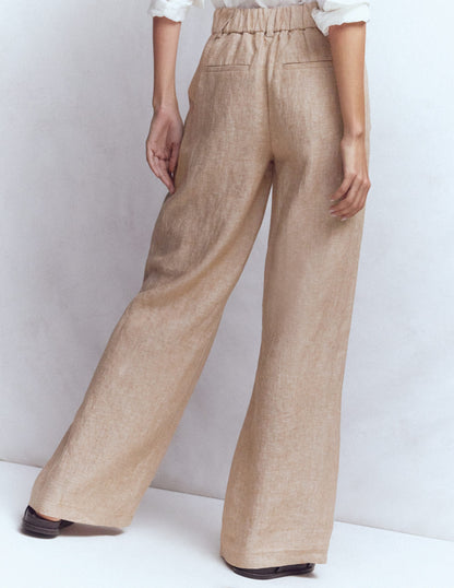 Kensington Linen Pants-Cappuccino Chambray