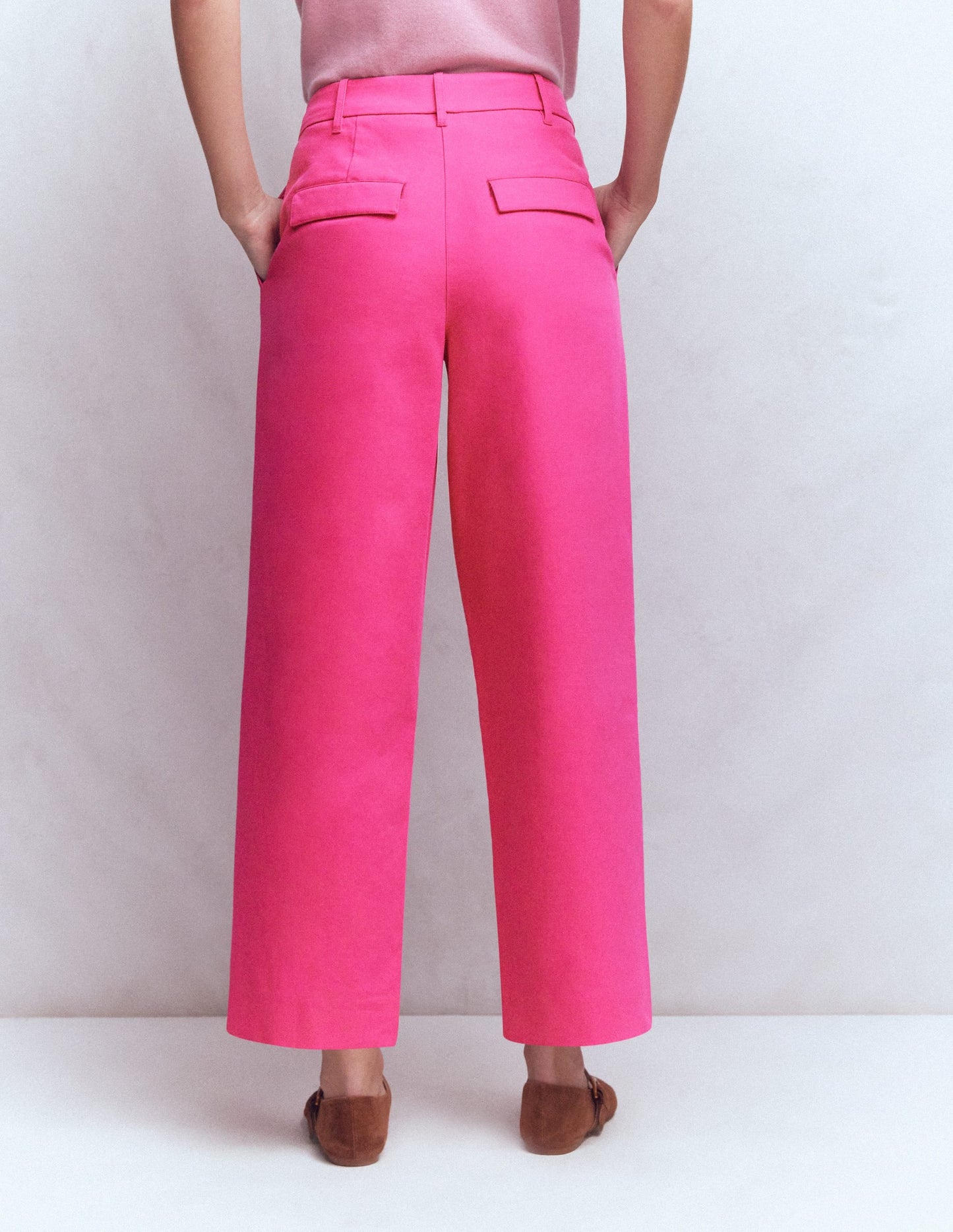 Bloomsbury Cotton Pants-Pink Peony
