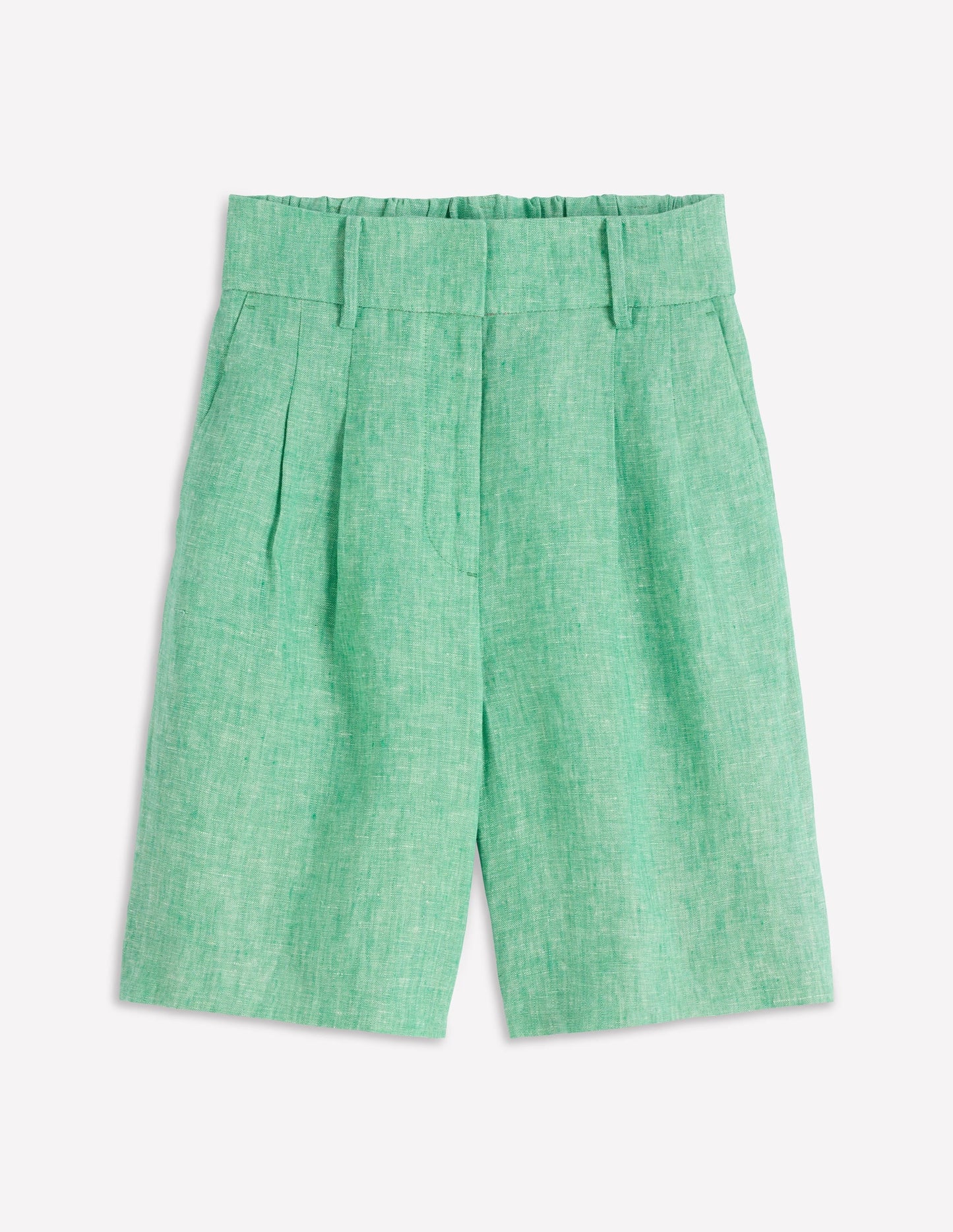 Kensington Linen Shorts-Aloe Green Chambray