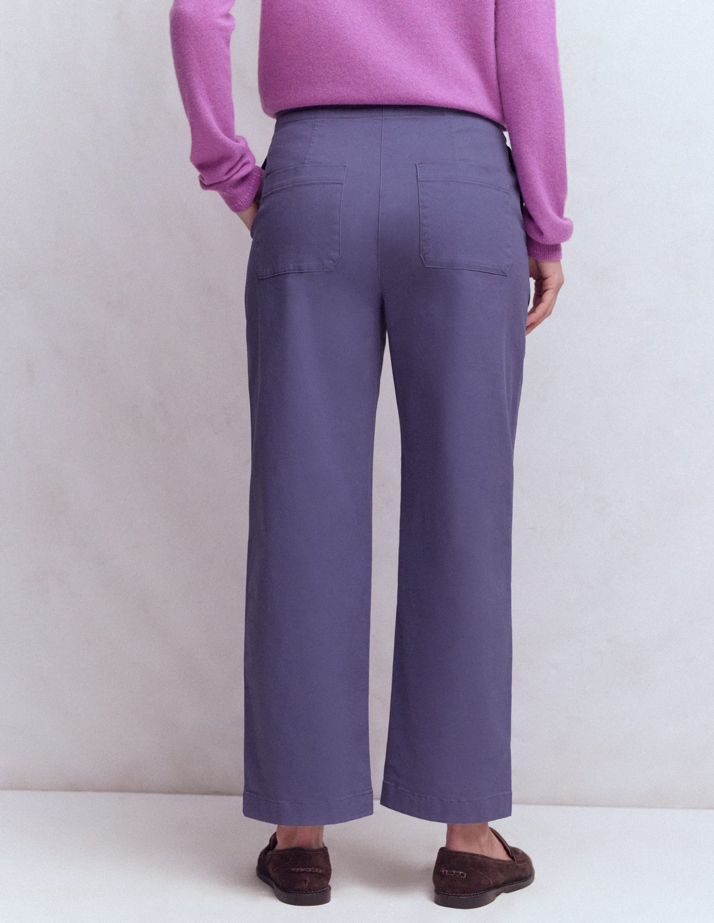 Barrel Leg Chino Pants-Purple Thistle