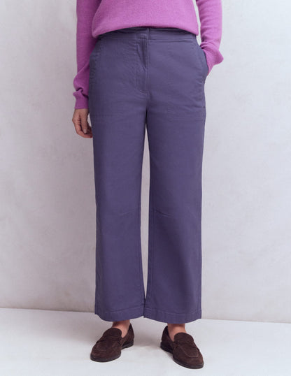 Barrel Leg Chino Pants-Purple Thistle