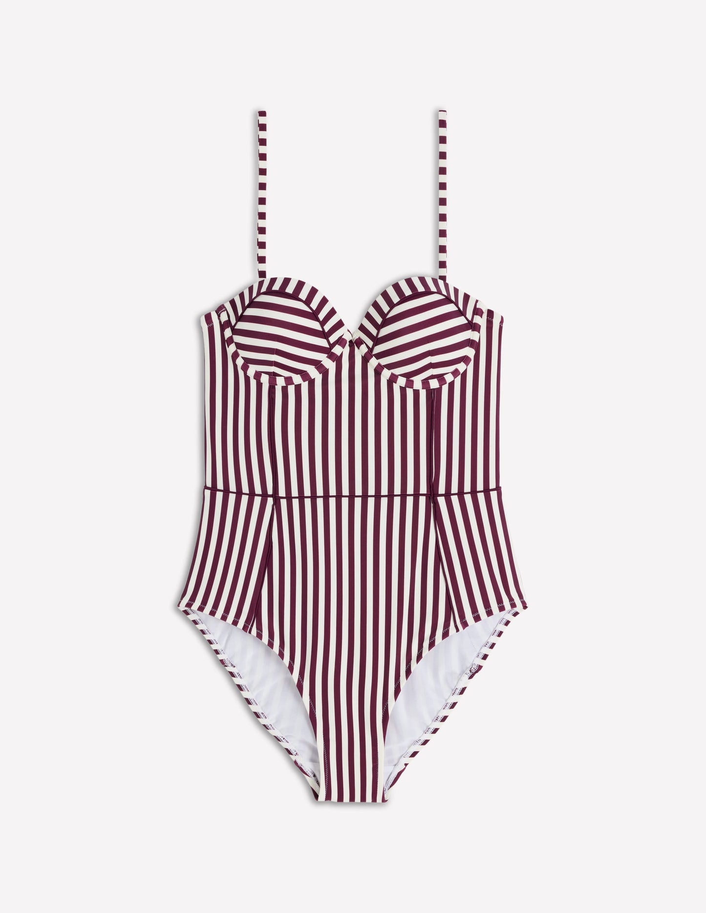 Rhodes Cup Sized Swimsuit-Chocberry, Ivory Stripe