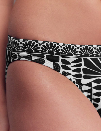 Porto Bikini Bottoms-Black, Geo Stamp
