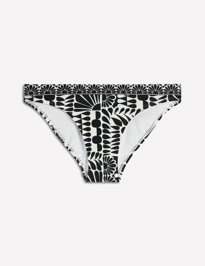 Porto Bikini Bottoms-Black, Geo Stamp