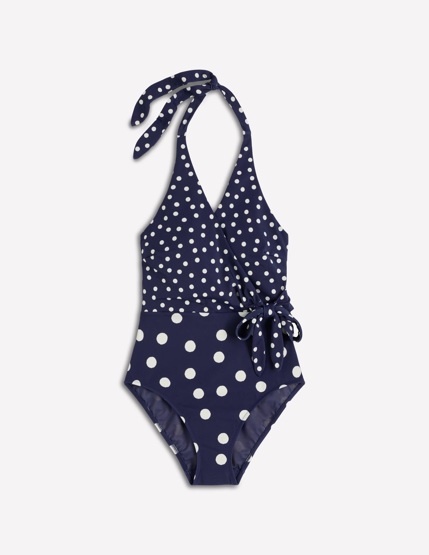 Tilos Tie Side Swimsuit-French Navy, Painted Dot