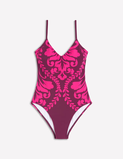 Palermo V Swimsuit-Chocberry, Decorative Lattice