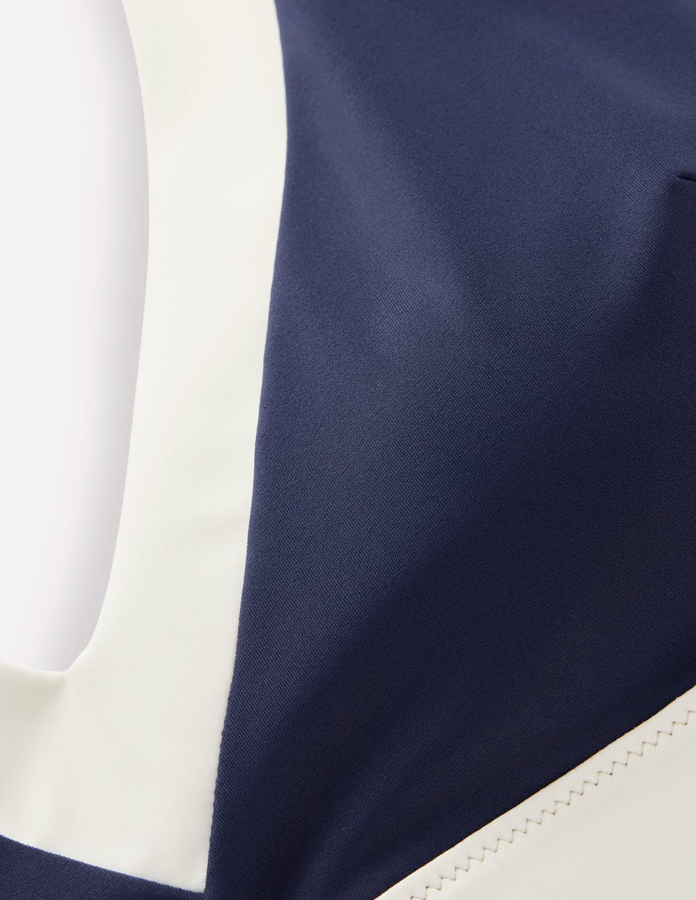 Campania Cross-back Bikini Top-Navy, Ivory Colourblock