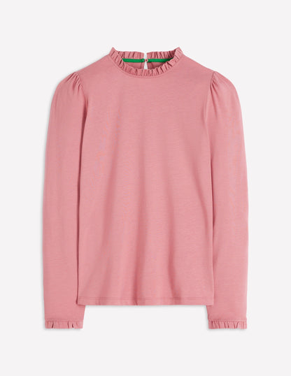 Supersoft Frill Detail Top-Vintage Rose